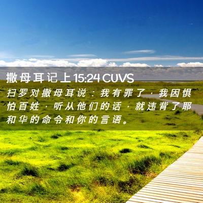 Picture 02 - 撒 母 耳 记 上 15:24 CUVS - 扫 罗 对 撒 母 耳 说 ： 我 有 罪 了 - Bible Verse Picture