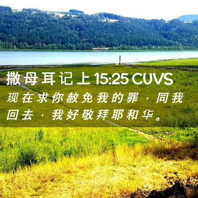 Picture 02 - 撒 母 耳 记 上 15:25 CUVS - 现 在 求 你 赦 免 我 的 罪 ， 同 我 - Bible Verse Picture