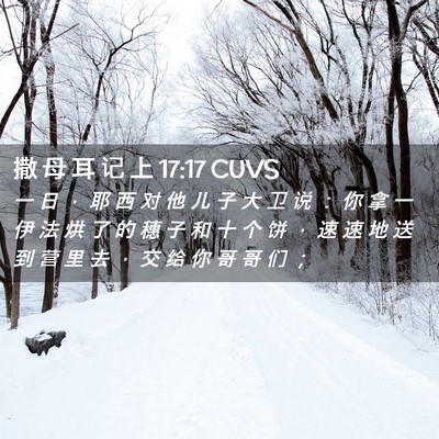 Picture 02 - 撒 母 耳 记 上 17:17 CUVS - 一 日 ， 耶 西 对 他 儿 子 大 卫 说 - Bible Verse Picture