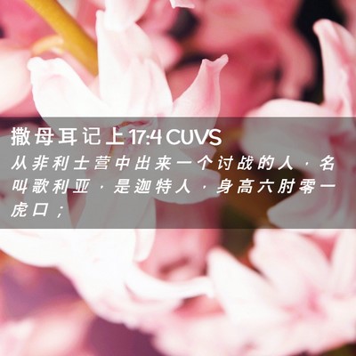Picture 02 - 撒 母 耳 记 上 17:4 CUVS - 从 非 利 士 营 中 出 来 一 个 讨 战 - Bible Verse Picture