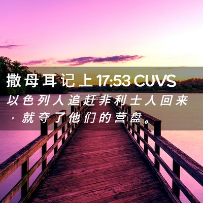 Picture 02 - 撒 母 耳 记 上 17:53 CUVS - 以 色 列 人 追 赶 非 利 士 人 回 来 - Bible Verse Picture