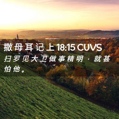 Picture 02 - 撒 母 耳 记 上 18:15 CUVS - 扫 罗 见 大 卫 做 事 精 明 ， 就 甚 - Bible Verse Picture
