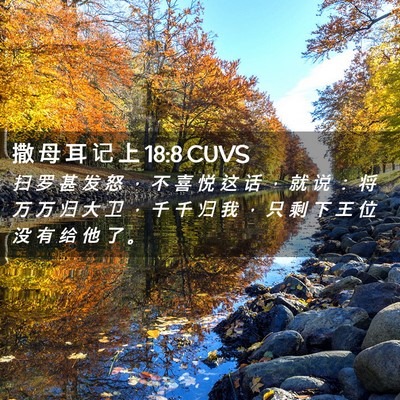 Picture 02 - 撒 母 耳 记 上 18:8 CUVS - 扫 罗 甚 发 怒 ， 不 喜 悦 这 话 ， - Bible Verse Picture