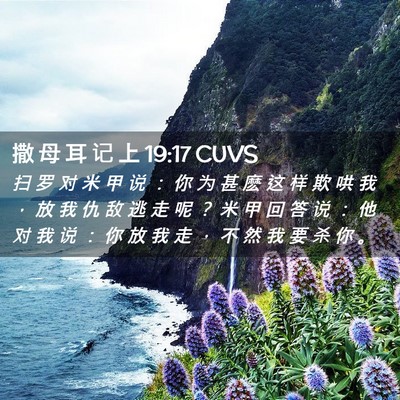 Picture 02 - 撒 母 耳 记 上 19:17 CUVS - 扫 罗 对 米 甲 说 ： 你 为 甚 麽 这 - Bible Verse Picture