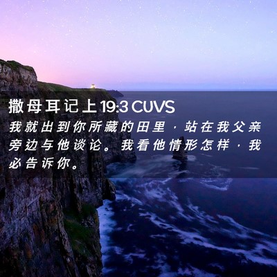Picture 02 - 撒 母 耳 记 上 19:3 CUVS - 我 就 出 到 你 所 藏 的 田 里 ， 站 - Bible Verse Picture
