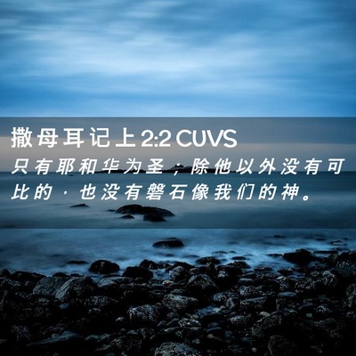 Picture 02 - 撒 母 耳 记 上 2:2 CUVS - 只 有 耶 和 华 为 圣 ； 除 他 以 外 - Bible Verse Picture