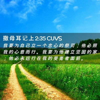 Picture 02 - 撒 母 耳 记 上 2:35 CUVS - 我 要 为 自 己 立 一 个 忠 心 的 祭 - Bible Verse Picture
