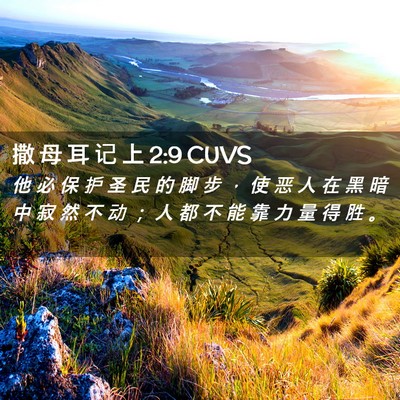 Picture 02 - 撒 母 耳 记 上 2:9 CUVS - 他 必 保 护 圣 民 的 脚 步 ， 使 恶 - Bible Verse Picture