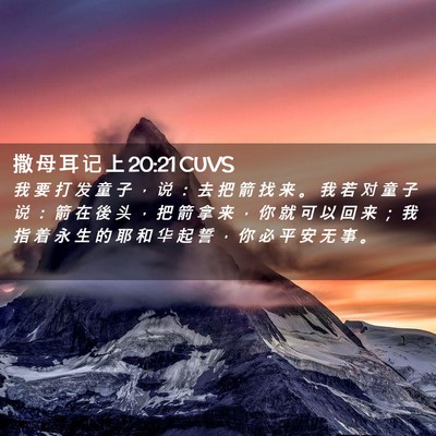 Picture 02 - 撒 母 耳 记 上 20:21 CUVS - 我 要 打 发 童 子 ， 说 ： 去 把 箭 - Bible Verse Picture