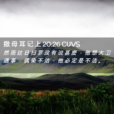 Picture 02 - 撒 母 耳 记 上 20:26 CUVS - 然 而 这 日 扫 罗 没 有 说 甚 麽 ， - Bible Verse Picture