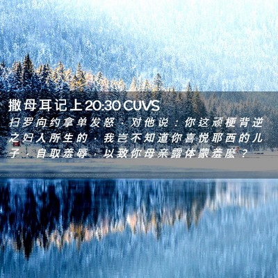 Picture 02 - 撒 母 耳 记 上 20:30 CUVS - 扫 罗 向 约 拿 单 发 怒 ， 对 他 说 - Bible Verse Picture