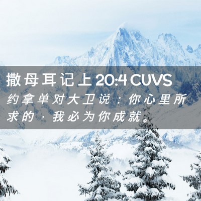 Picture 02 - 撒 母 耳 记 上 20:4 CUVS - 约 拿 单 对 大 卫 说 ： 你 心 里 所 - Bible Verse Picture