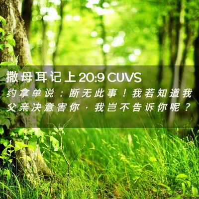 Picture 02 - 撒 母 耳 记 上 20:9 CUVS - 约 拿 单 说 ： 断 无 此 事 ！ 我 若 - Bible Verse Picture