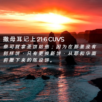 Picture 02 - 撒 母 耳 记 上 21:6 CUVS - 祭 司 就 拿 圣 饼 给 他 ； 因 为 在 - Bible Verse Picture