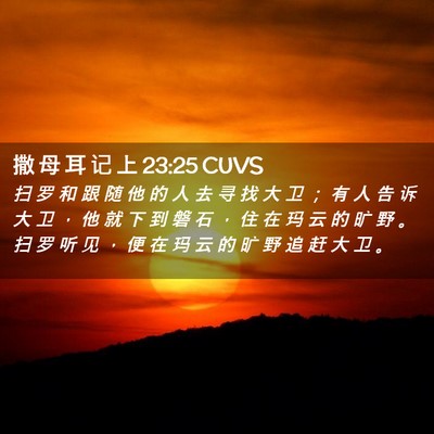 Picture 02 - 撒 母 耳 记 上 23:25 CUVS - 扫 罗 和 跟 随 他 的 人 去 寻 找 大 - Bible Verse Picture
