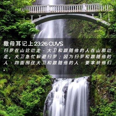 Picture 02 - 撒 母 耳 记 上 23:26 CUVS - 扫 罗 在 山 这 边 走 ， 大 卫 和 跟 - Bible Verse Picture