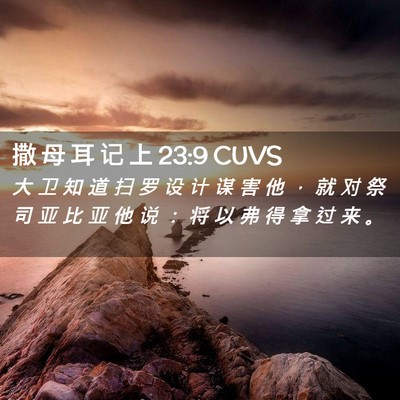 Picture 02 - 撒 母 耳 记 上 23:9 CUVS - 大 卫 知 道 扫 罗 设 计 谋 害 他 ， - Bible Verse Picture