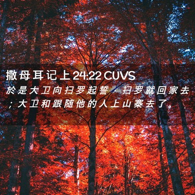 Picture 02 - 撒 母 耳 记 上 24:22 CUVS - 於 是 大 卫 向 扫 罗 起 誓 ， 扫 罗 - Bible Verse Picture