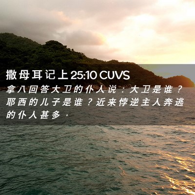 Picture 02 - 撒 母 耳 记 上 25:10 CUVS - 拿 八 回 答 大 卫 的 仆 人 说 ： 大 - Bible Verse Picture