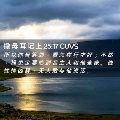 Picture 02 - 撒 母 耳 记 上 25:17 CUVS - 所 以 你 当 筹 划 ， 看 怎 样 行 才 - Bible Verse Picture
