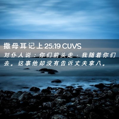 Picture 02 - 撒 母 耳 记 上 25:19 CUVS - 对 仆 人 说 ： 你 们 前 头 走 ， 我 - Bible Verse Picture