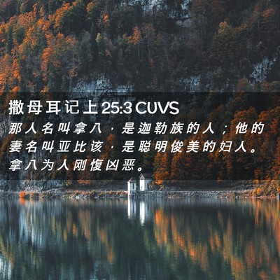 Picture 02 - 撒 母 耳 记 上 25:3 CUVS - 那 人 名 叫 拿 八 ， 是 迦 勒 族 的 - Bible Verse Picture