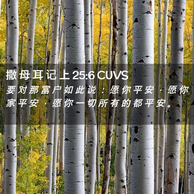 Picture 02 - 撒 母 耳 记 上 25:6 CUVS - 要 对 那 富 户 如 此 说 ： 愿 你 平 - Bible Verse Picture