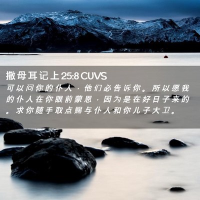 Picture 02 - 撒 母 耳 记 上 25:8 CUVS - 可 以 问 你 的 仆 人 ， 他 们 必 告 - Bible Verse Picture