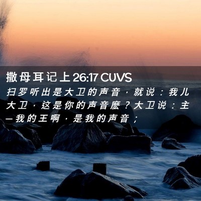 Picture 02 - 撒 母 耳 记 上 26:17 CUVS - 扫 罗 听 出 是 大 卫 的 声 音 ， 就 - Bible Verse Picture