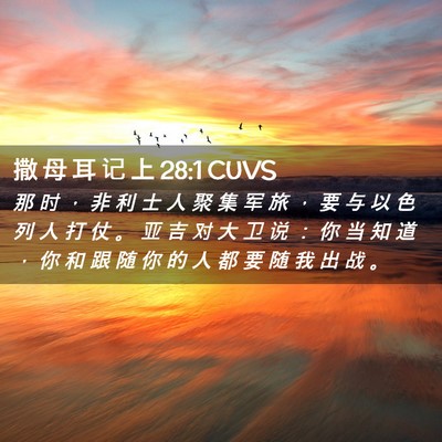 Picture 02 - 撒 母 耳 记 上 28:1 CUVS - 那 时 ， 非 利 士 人 聚 集 军 旅 ， - Bible Verse Picture