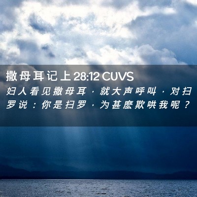 Picture 02 - 撒 母 耳 记 上 28:12 CUVS - 妇 人 看 见 撒 母 耳 ， 就 大 声 呼 - Bible Verse Picture
