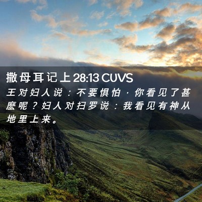 Picture 02 - 撒 母 耳 记 上 28:13 CUVS - 王 对 妇 人 说 ： 不 要 惧 怕 ， 你 - Bible Verse Picture