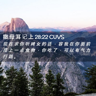 Picture 02 - 撒 母 耳 记 上 28:22 CUVS - 现 在 求 你 听 婢 女 的 话 ， 容 我 - Bible Verse Picture
