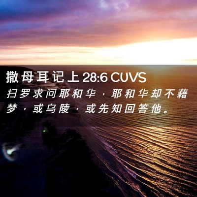 Picture 02 - 撒 母 耳 记 上 28:6 CUVS - 扫 罗 求 问 耶 和 华 ， 耶 和 华 却 - Bible Verse Picture