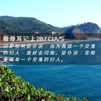 Picture 02 - 撒 母 耳 记 上 28:7 CUVS - 扫 罗 吩 咐 臣 仆 说 ： 当 为 我 找 - Bible Verse Picture