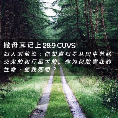 Picture 02 - 撒 母 耳 记 上 28:9 CUVS - 妇 人 对 他 说 ： 你 知 道 扫 罗 从 - Bible Verse Picture