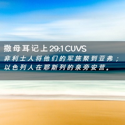 Picture 02 - 撒 母 耳 记 上 29:1 CUVS - 非 利 士 人 将 他 们 的 军 旅 聚 到 - Bible Verse Picture