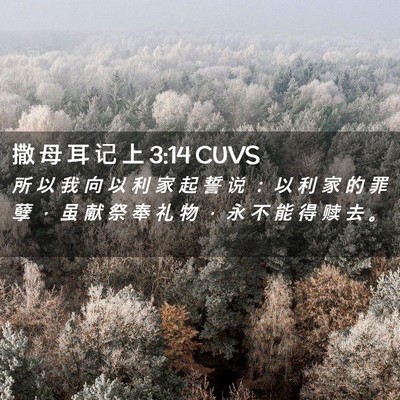 Picture 02 - 撒 母 耳 记 上 3:14 CUVS - 所 以 我 向 以 利 家 起 誓 说 ： 以 - Bible Verse Picture