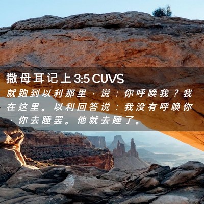 Picture 02 - 撒 母 耳 记 上 3:5 CUVS - 就 跑 到 以 利 那 里 ， 说 ： 你 呼 - Bible Verse Picture