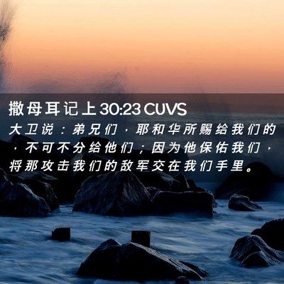 Picture 02 - 撒 母 耳 记 上 30:23 CUVS - 大 卫 说 ： 弟 兄 们 ， 耶 和 华 所 - Bible Verse Picture