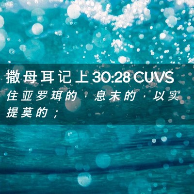 Picture 02 - 撒 母 耳 记 上 30:28 CUVS - 住 亚 罗 珥 的 ， 息 末 的 ， 以 实 - Bible Verse Picture