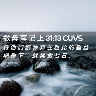 Picture 02 - 撒 母 耳 记 上 31:13 CUVS - 将 他 们 骸 骨 葬 在 雅 比 的 垂 丝 - Bible Verse Picture