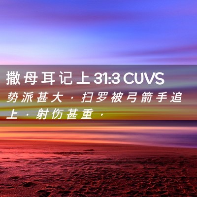 Picture 02 - 撒 母 耳 记 上 31:3 CUVS - 势 派 甚 大 ， 扫 罗 被 弓 箭 手 追 - Bible Verse Picture