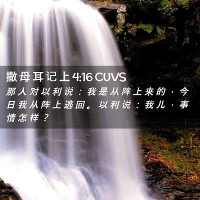 Picture 02 - 撒 母 耳 记 上 4:16 CUVS - 那 人 对 以 利 说 ： 我 是 从 阵 上 - Bible Verse Picture