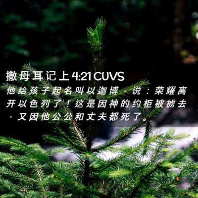 Picture 02 - 撒 母 耳 记 上 4:21 CUVS - 他 给 孩 子 起 名 叫 以 迦 博 ， 说 - Bible Verse Picture