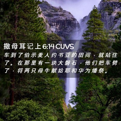 Picture 02 - 撒 母 耳 记 上 6:14 CUVS - 车 到 了 伯 示 麦 人 约 书 亚 的 田 - Bible Verse Picture
