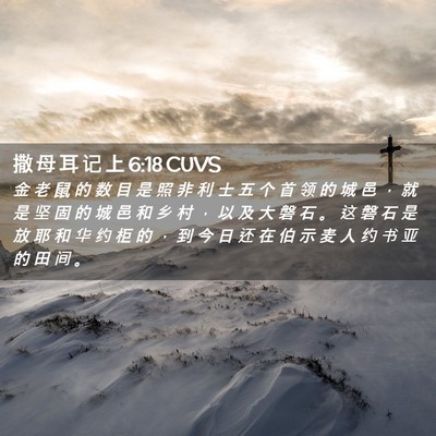 Picture 02 - 撒 母 耳 记 上 6:18 CUVS - 金 老 鼠 的 数 目 是 照 非 利 士 五 - Bible Verse Picture