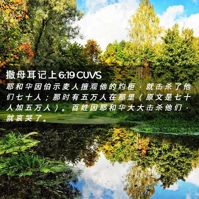 Picture 02 - 撒 母 耳 记 上 6:19 CUVS - 耶 和 华 因 伯 示 麦 人 擅 观 他 的 - Bible Verse Picture