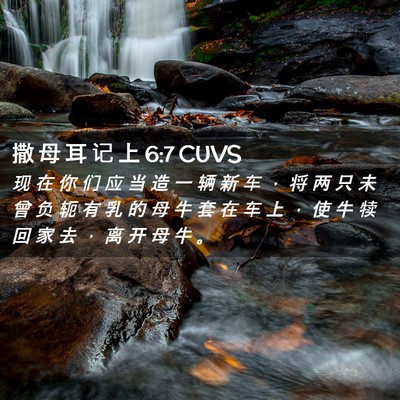 Picture 02 - 撒 母 耳 记 上 6:7 CUVS - 现 在 你 们 应 当 造 一 辆 新 车 ， - Bible Verse Picture