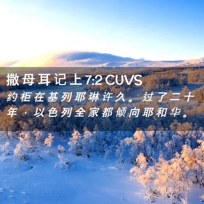 Picture 02 - 撒 母 耳 记 上 7:2 CUVS - 约 柜 在 基 列 耶 琳 许 久 。 过 了 - Bible Verse Picture